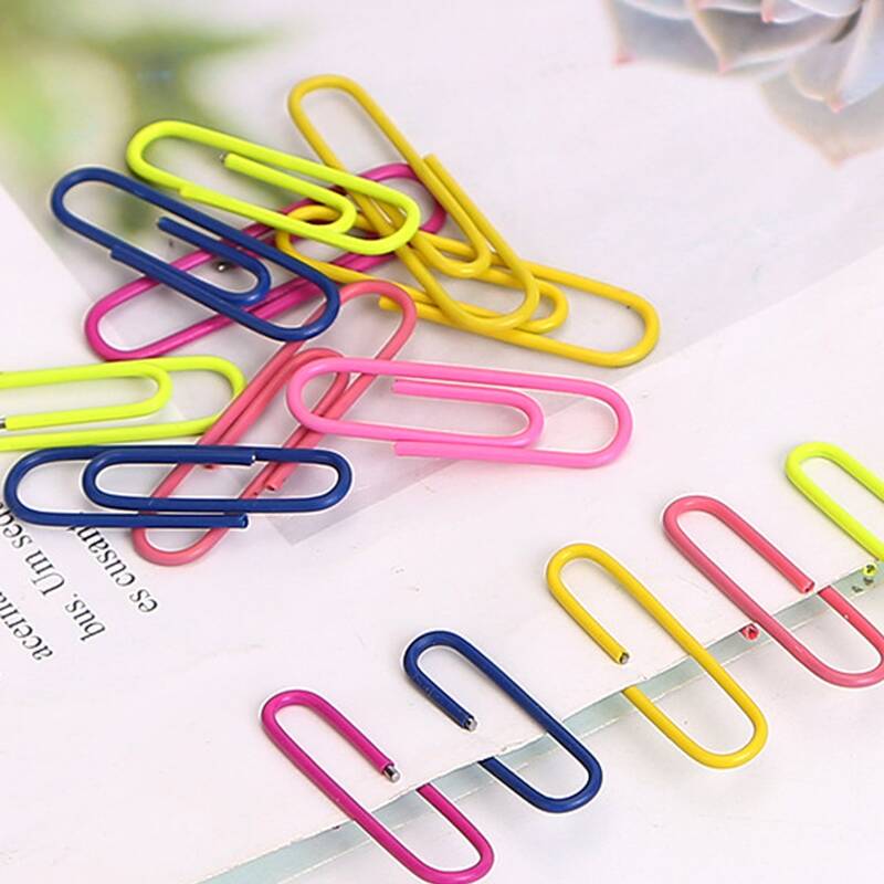 

50pcs Metal Random Paper Clip, Multicolor
