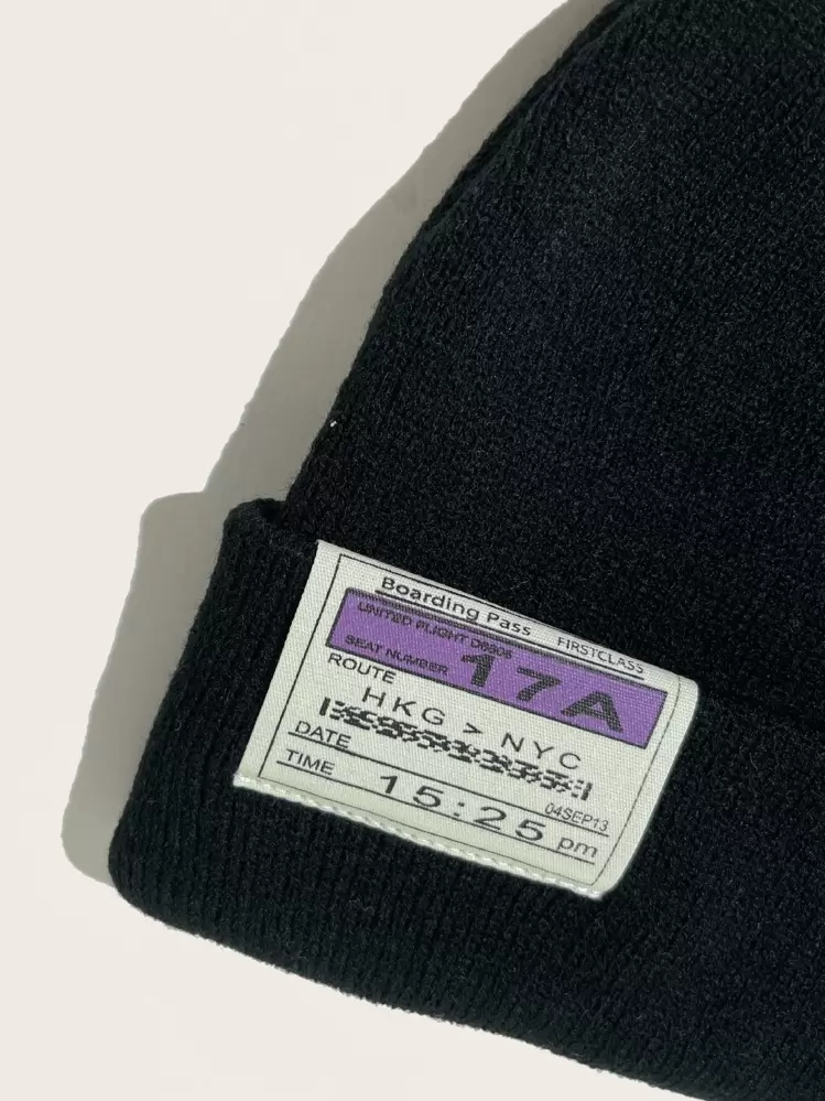 1pc Unisex Letter Embroidered Knit Beanie Cap Suitable For Daily Wear Casual Fall Outfit - Black - View 3