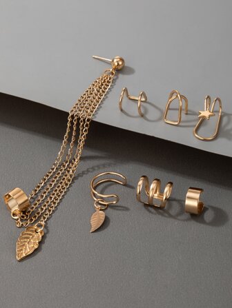 imoli طقم اقراط مزخرف نمط نجمة 7 قطع