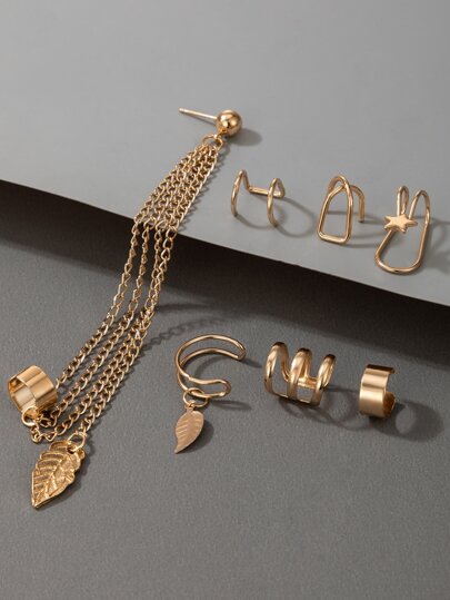 imoli طقم اقراط مزخرف نمط نجمة 7 قطع