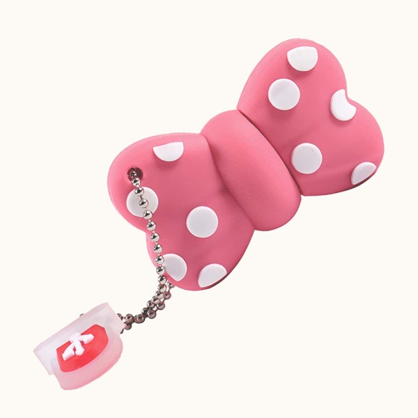 

Polka Dot Bow Design USB Flash Drive, Pink