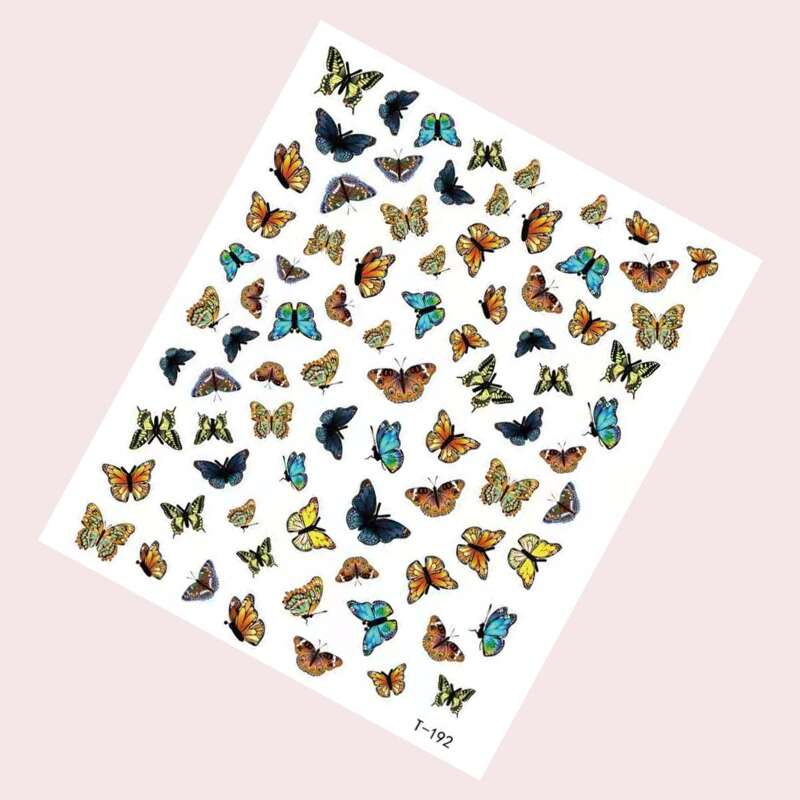 

1sheet Butterfly Nail Art Sticker, Multicolor