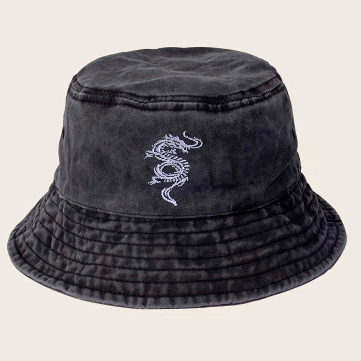 

Chinese Dragon Bucket Hat, Dark grey