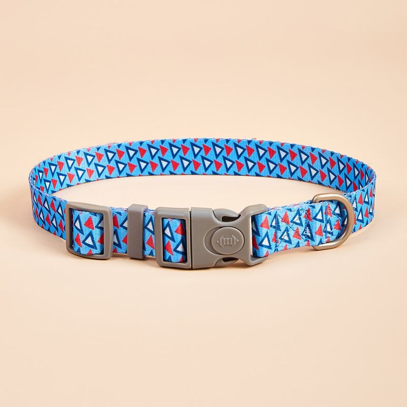 

Geometric Pattern Dog Collar, Blue