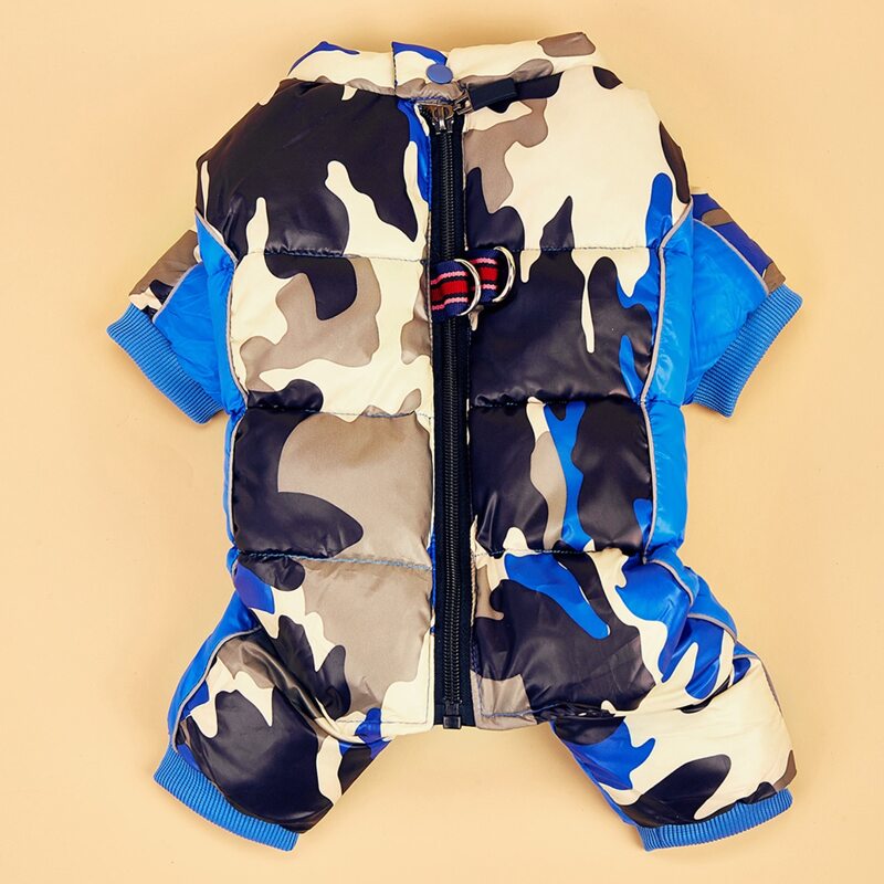 

Camo Pattern Dog Jumpsuit, Blue
