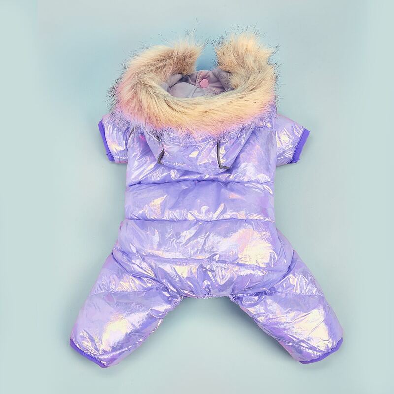 

Plain Hooded Dog Jumpsuit, Purple