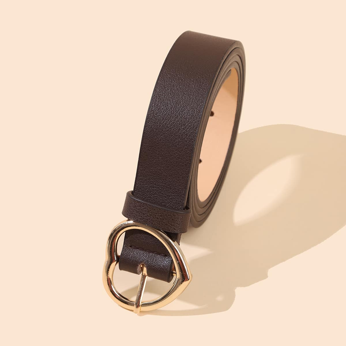 

Heart Buckle Belt, Chocolate brown