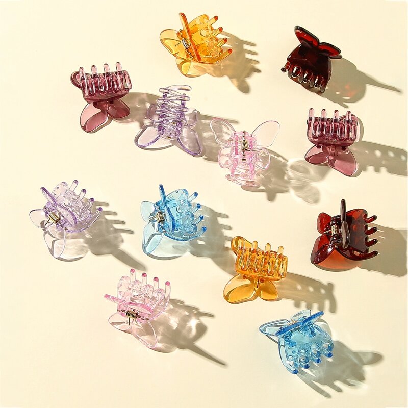 

12pcs Clear Hair Claw, Multicolor clear