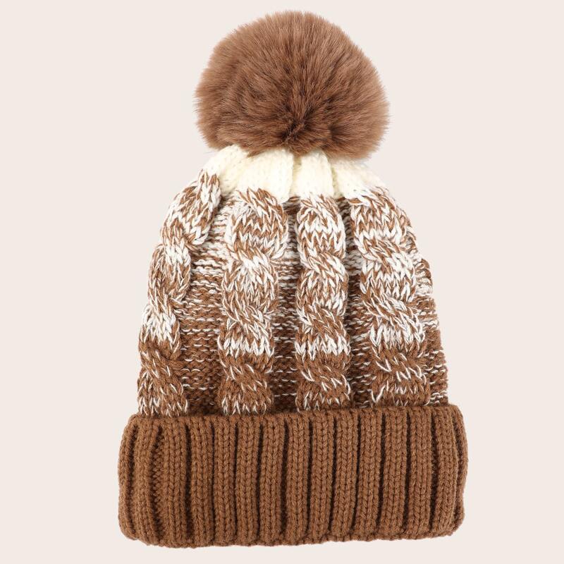 

Ombre Pom Pom Knit Beanie, Multicolor