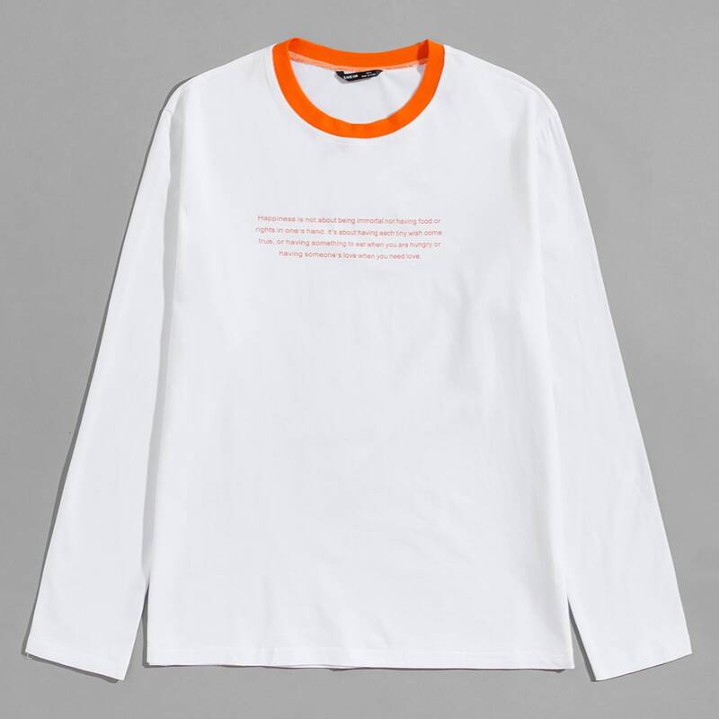 

Men Slogan Graphic Fitted Tee, White