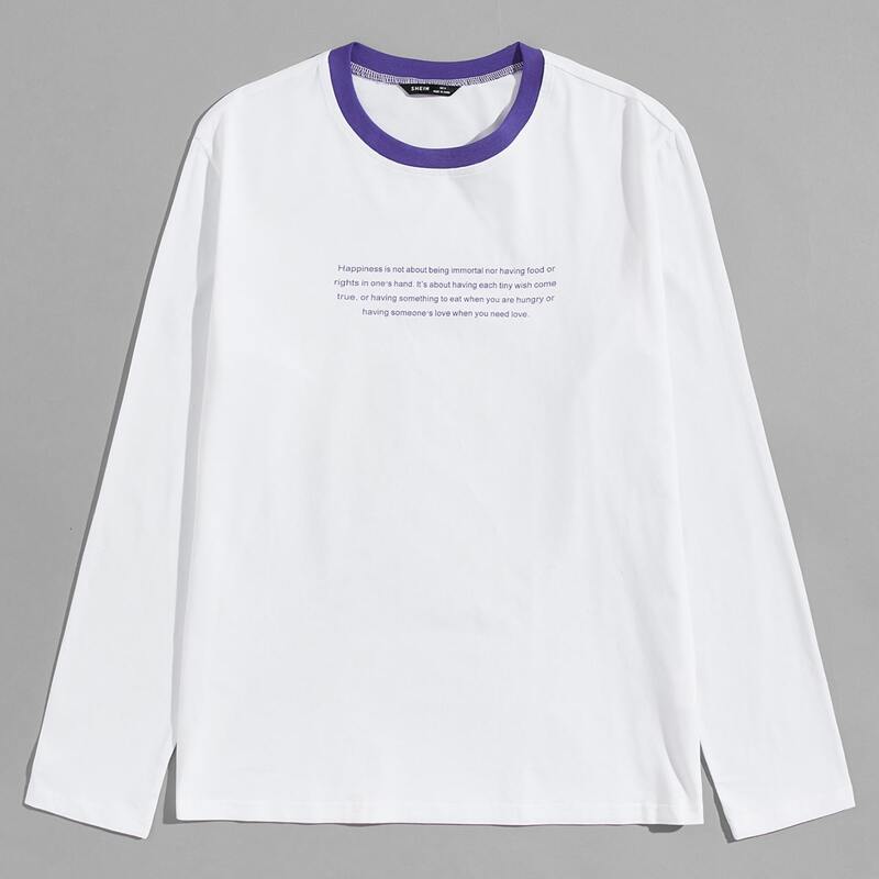 

Men Slogan Graphic Fitted Tee, White