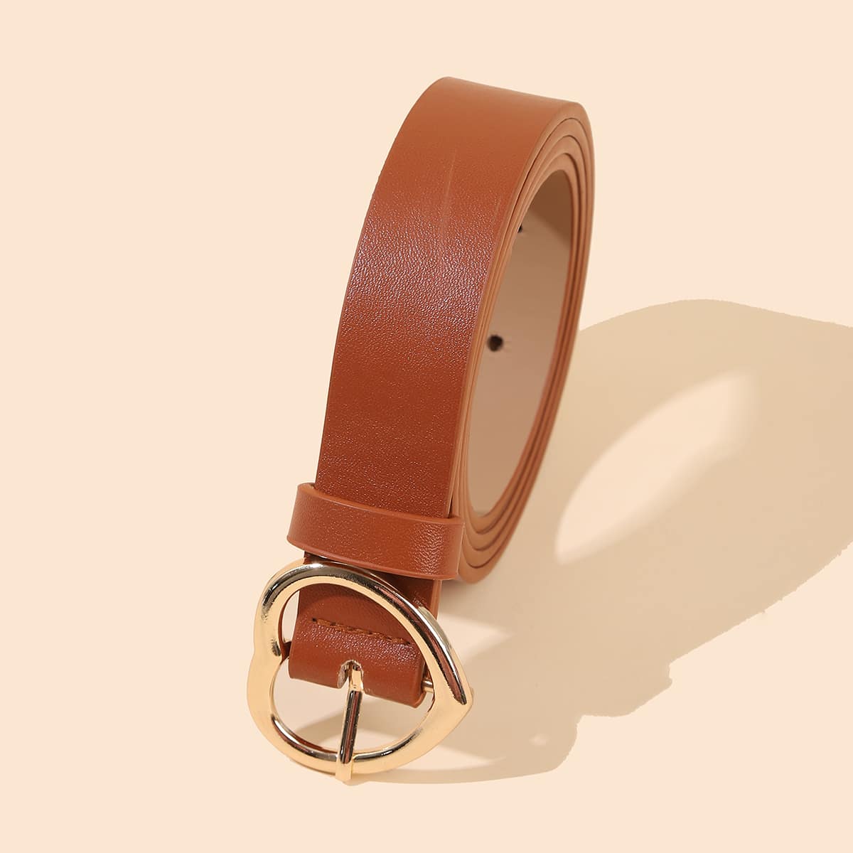 

Heart Buckle Belt, Brown