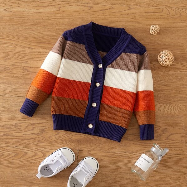 

Baby Cut And Sew Button Front Cardigan, Multicolor