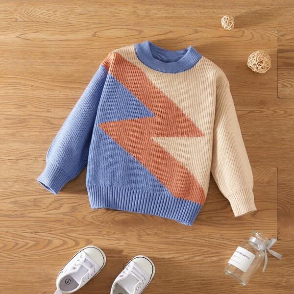 

Toddler Boys Cut And Sew Sweater, Multicolor