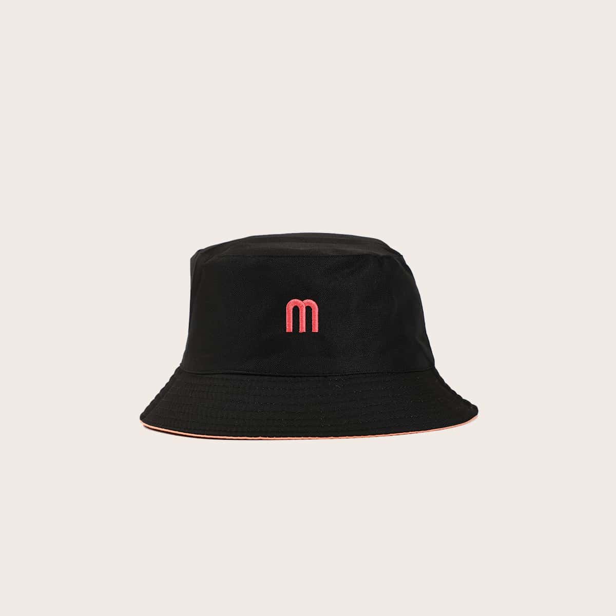 

Letter Embroidery Reversible Bucket Hat, Multicolor