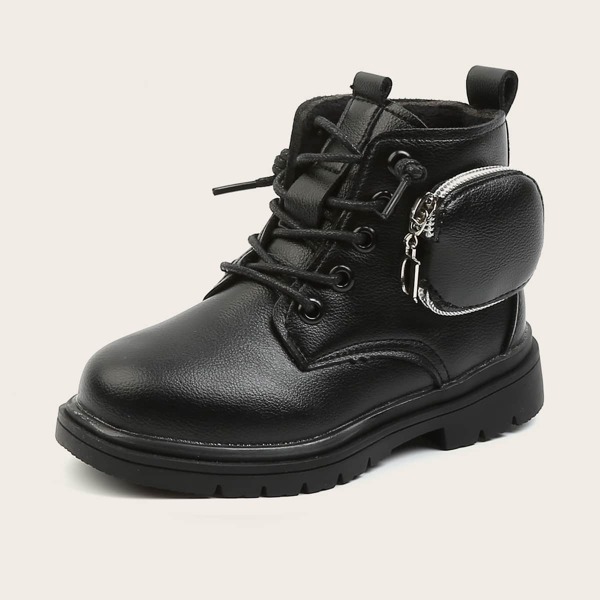 

Girls Side Pocket Combat Boots, Black