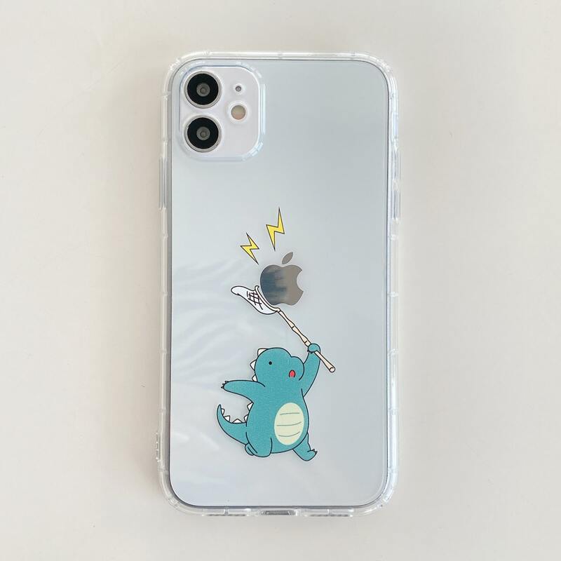 

Cartoon Dinosaur iPhone Case, Clear