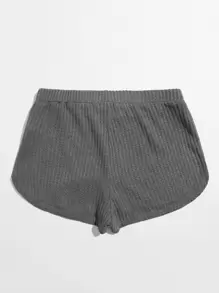 SHEIN EZwear Knot Waist Waffle Knit Shorts