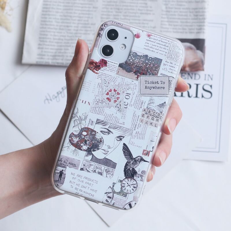 

Mixed Pattern Clear iPhone Case, Multicolor