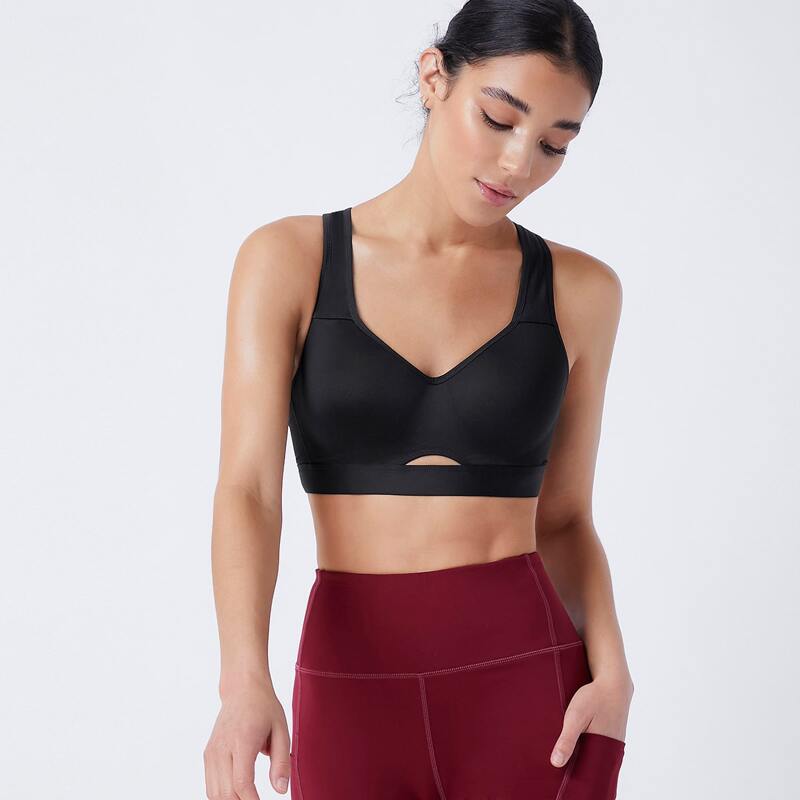 

Breathable Minimizes Bounce Sports Bra - High Support, Black