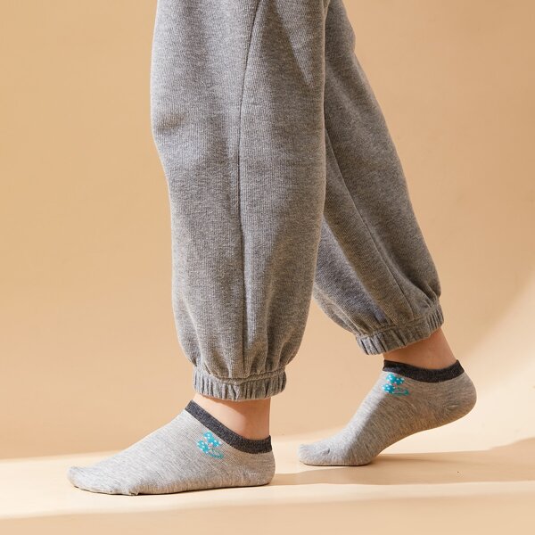 

Cat Pattern Ankle Socks, Grey