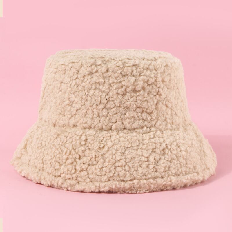 

Solid Teddy Bucket Hat, Beige