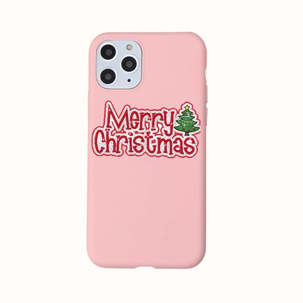 

Christmas Letter Graphic Phone Case, Pink