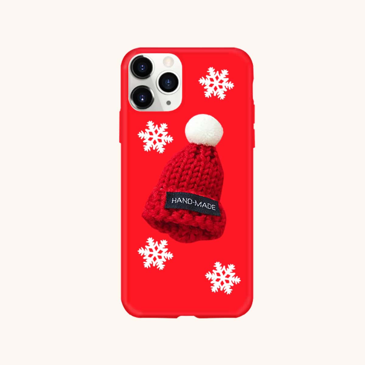 

Christmas Hat & Snowflake Print iPhone Case, Red