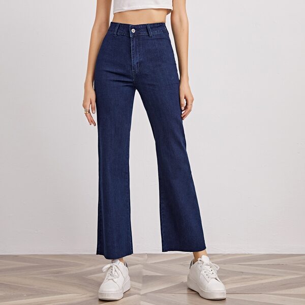 

High-Rise Solid Jeans, Dark wash