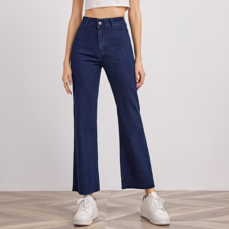 

High-Rise Solid Jeans, Dark wash