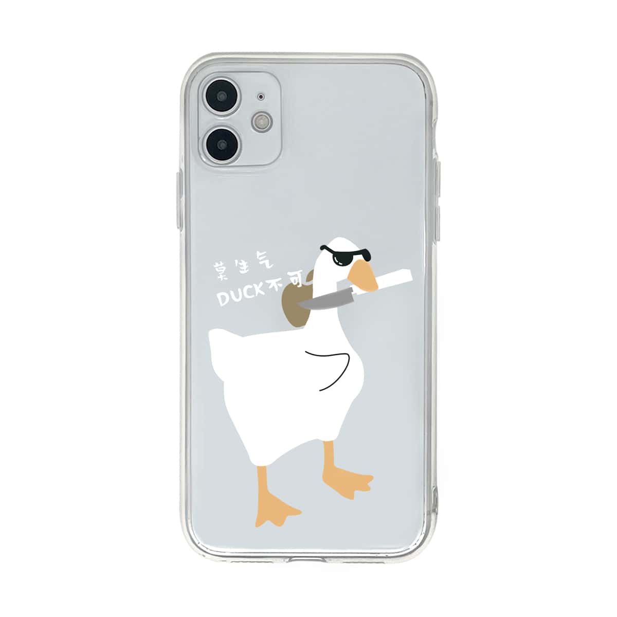 

Duck Cartoon Graphic Clear iPhone Case, Multicolor