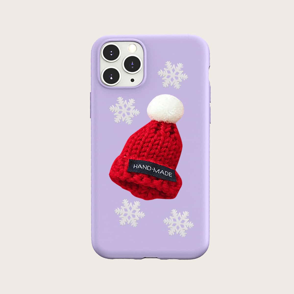 

Christmas Hat & Snowflake Print iPhone Case, Purple