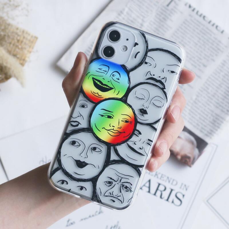 

Face Print iPhone Case, Clear
