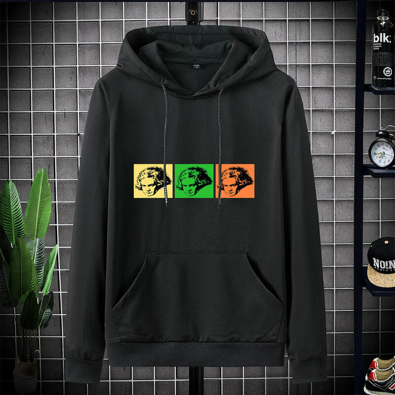

Guys Figure Graphic Drawstring Hoodie, Black