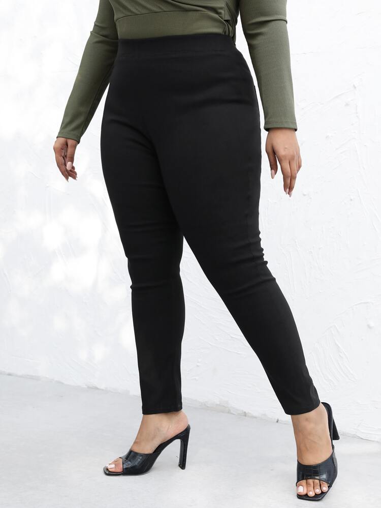Jean moulant taille haute unicolore