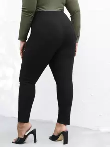 SHEIN Essnce Plus High-Waisted Solid Skinny Jeans