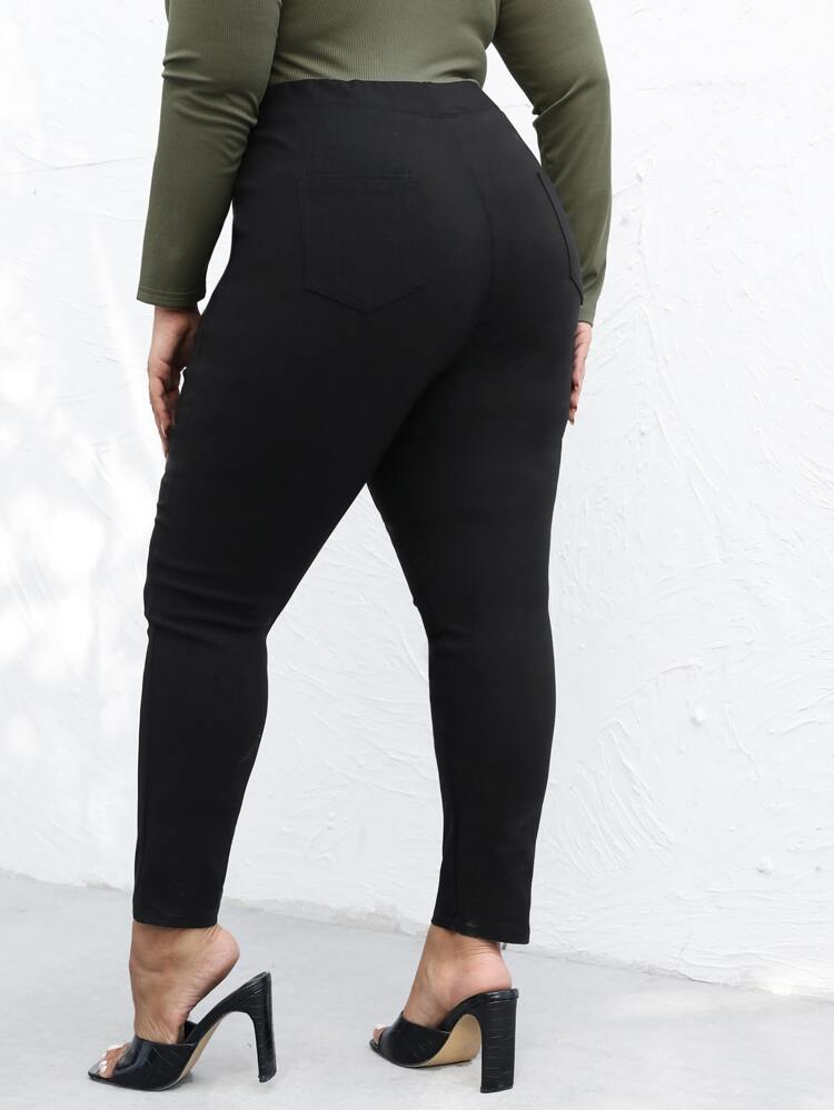 Jean moulant taille haute unicolore