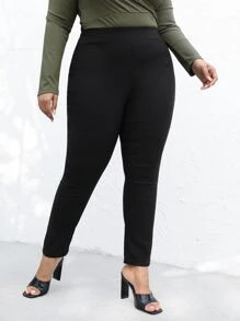 SHEIN Essnce Plus High-Waisted Solid Skinny Jeans