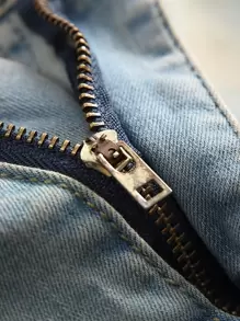 Manfinity LEGND Men Cotton Washed Ripped Skinny Jeans Plain Slim Fit Long Distressed Light Blue Cargo Jeans Light Jeans, For Husband, Boyfriend Gifts Going Out Party Urban Work Vacation