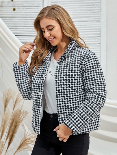 doudoune pied de poule femme