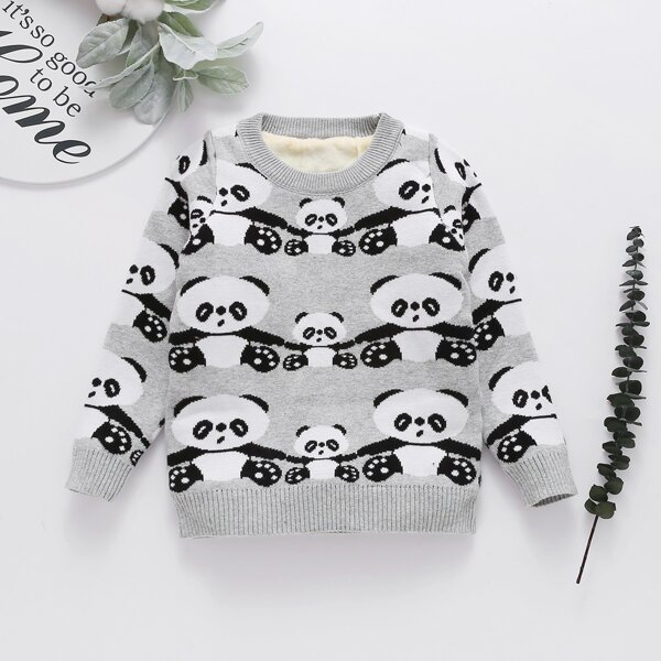 

Toddler Boys Cartoon Pattern Sweater, Multicolor