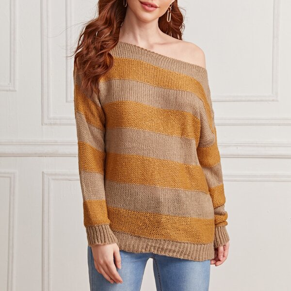 

Drop Shoulder Color Block Sweater, Multicolor