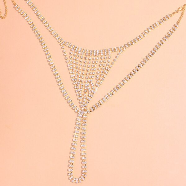 

Rhinestone Decor Body Chain, Gold