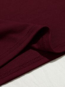 SHEIN Essnce 单肩短款 T 恤 - 紫紅色 - 查看 4