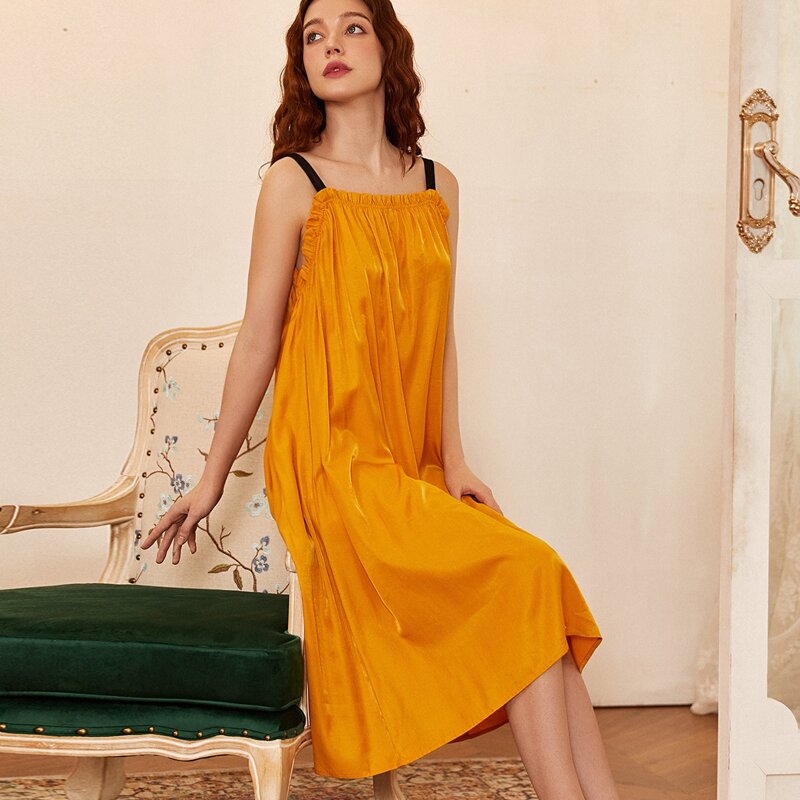 

Tie Back Frill Trim Cami Night Dress, Orange