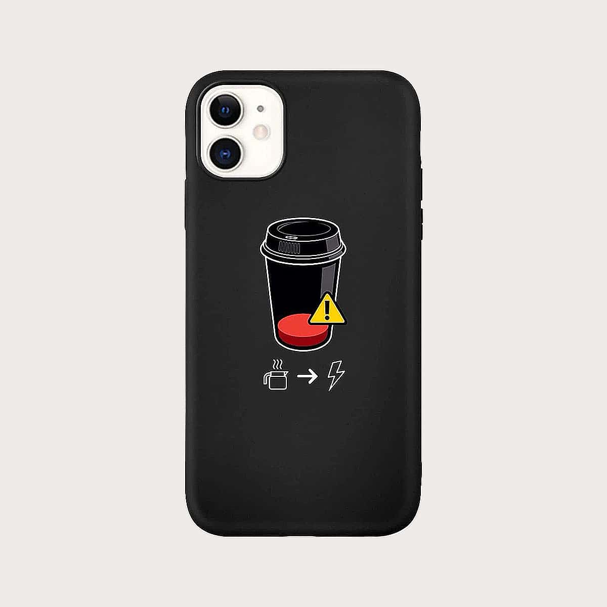 

Coffee Cup Print iPhone Case, Black