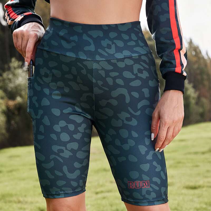 

Letter Graphic Wide Waistband Sports Shorts, Multicolor