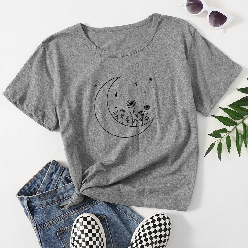 

Moon Graphic Tee, Grey
