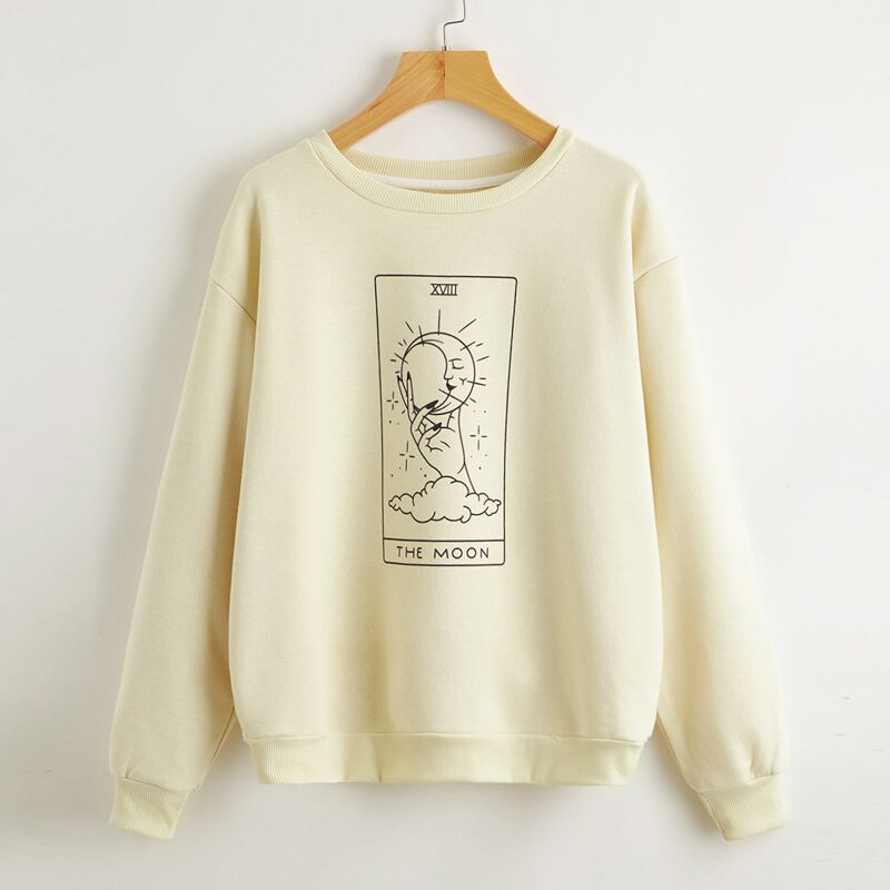 

Moon Graphic Sweatshirt, Apricot