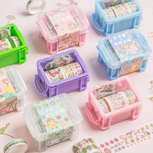 

3rolls Cartoon Graphic Random DIY Tape, Multicolor